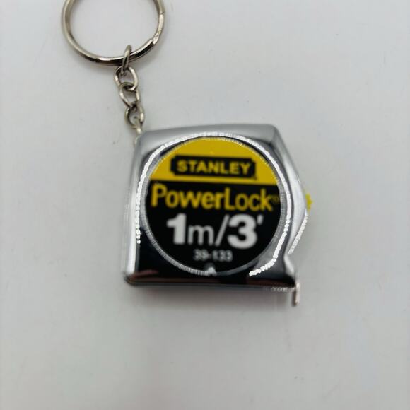 Vintage 1/4" Stanley Power lock 3' Key Tape 39-133 Pocket size Key Chain USA - Picture 2 of 10
